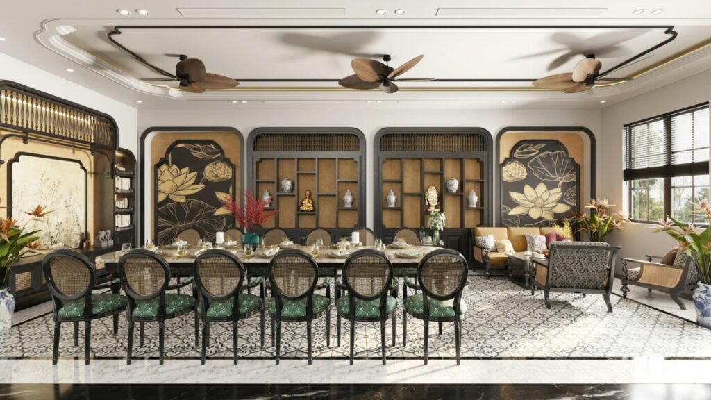 Phòng tiệc Hoa Sen Lounge - Phong cách Việt